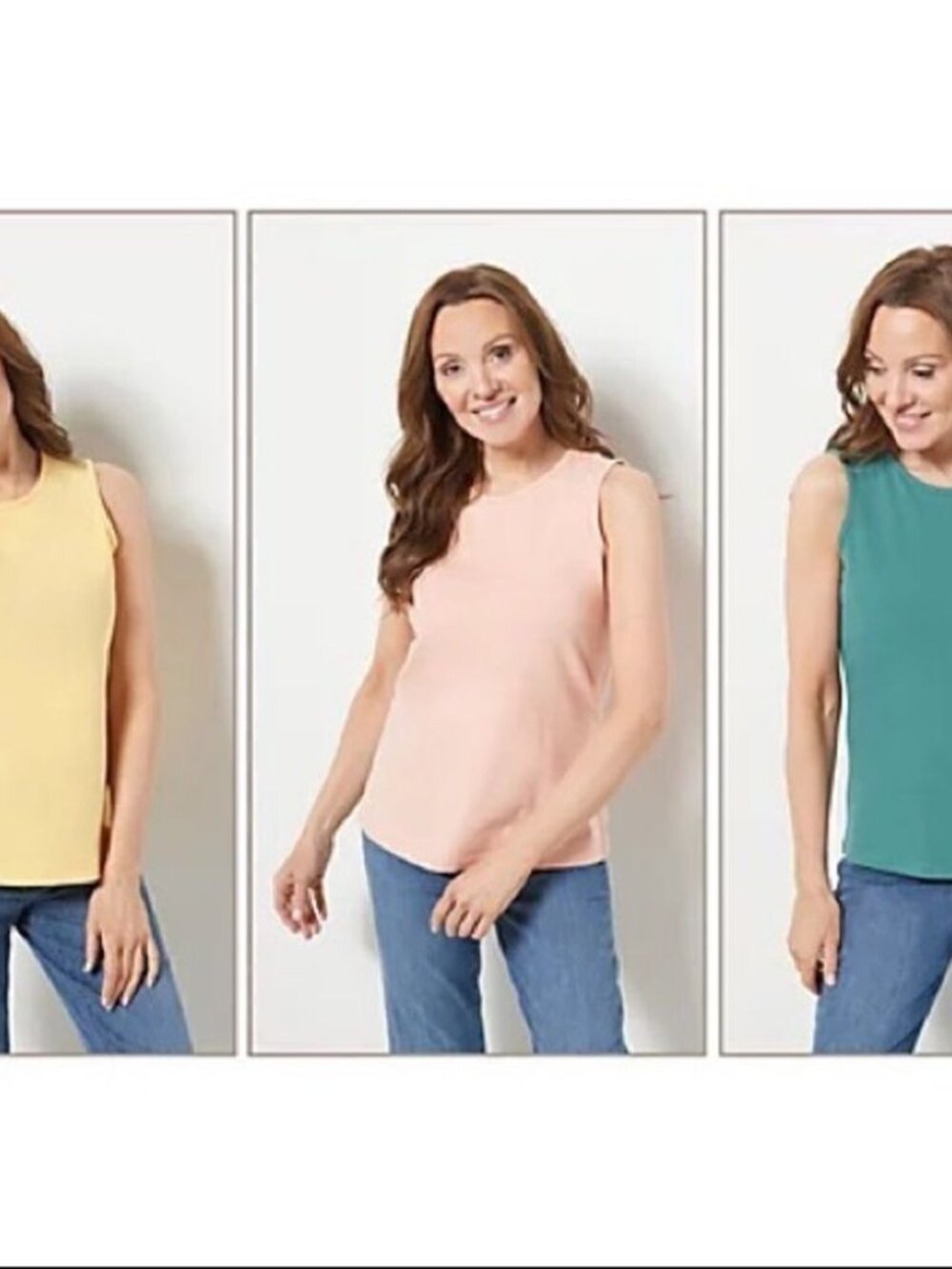 Denim & Co. Essentials Perfect Jersey 3 Pack Tank Tops